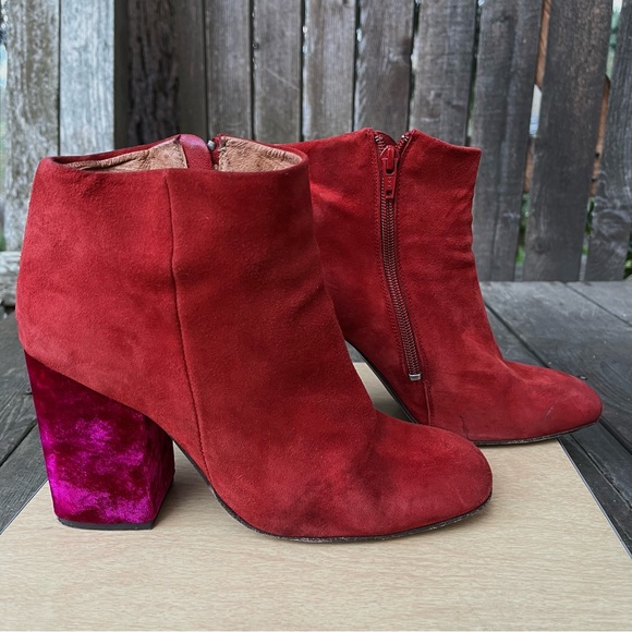 Free People Paramount Suede & Velvet Ankle Boots Sz 38 - Picture 2 of 15